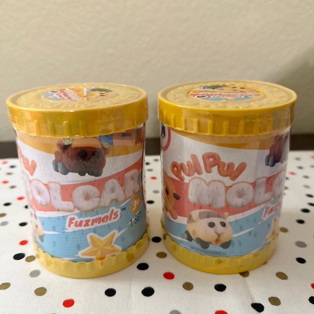 2X Pui pui molcar flocked fuzmols figure.